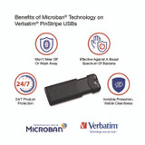 VERBATIM CORPORATION 49320 PinStripe USB 3.2 Flash Drive, 256 GB, Black