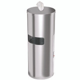HLS COMMERCIAL HLSC09WSR Side-Entry Trash Can with Gym Wipe Dispenser, 9 gal, Stainless Steel, Silver