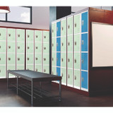 ADIROFFICE I629204MGRN Steel Storage Locker, 4 Compartment, 12 x 12 x 72, Misty Green