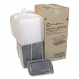 PACTIV EVERGREEN CORPORATION 0CNC10700DZY MealMaster Rib Container, 10 x 7.1 x 2.1, Black/Clear, Plastic, 90/Carton