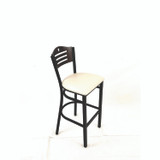 JMC FURNITURE EBBVCRMC Eagle Series Barstool, Supports Up to 300 lb, 28.5" Seat Height, Cream Seat, Dark Walnut Back, Black Base