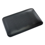 CROWN MATS & MATTING CD0035DB Industrial Deck Plate Anti-Fatigue Mat, Rectangular, Black Raised Diamond Surface, 36" x 60"