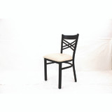 JMC FURNITURE XCHBVSCRM X Series Chair, Supports Up to 300 lb, 18" Seat Height, Cream Seat, Black Back, Black Base
