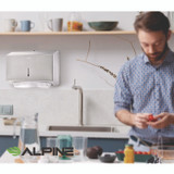 ALPINE INDUSTRIES ALP481S Horizontal C-Fold/Multi-Fold Paper Towel Dispenser, 7.08 x 3.93 x 10.82, Brushed Nickel