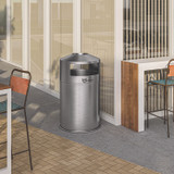 HLS COMMERCIAL HLS50DSO Extra-Large Dual Side-Entry Trash Can, Outdoor, 50 gal, Stainless Steel, Silver