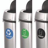 ALPINE INDUSTRIES 47065L1RTCO 17 Gallon Stainless Steel Indoor Recycling, Trash and Compost Bins with Swivel Lid