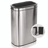 ALPINE INDUSTRIES ALP47040L Stainless Steel Rectangular Liner Open Top Trash Can, 10.5 gal, Brushed Stainless Steel