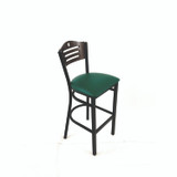 JMC FURNITURE EBBVGRNC Eagle Series Barstool, Supports Up to 300 lb, 28.5" Seat Height, Green Seat, Dark Walnut Back, Black Base