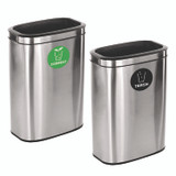 ALPINE INDUSTRIES ALP47040LCOT 10.5 Gallon Compost and Trash Station, Brushed Stainless Steel