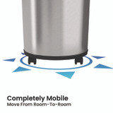 HLS COMMERCIAL HLS23RC Extra-Large Sensor Trash Can with Wheels, 23 gal, Plastic/Stainless Steel, Silver/Black
