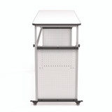 LUXOR WORKSPACES, LLC DTTB002 Modular Teacher's Desk, 60.25 x 21 x 32 to 38, White