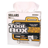 SELLARS ABSORBENT MATERIALS, INC. TOOLBOX® 2020002 Z300 Pop-Up Wipers, 1-Ply, 8.5 x 16.5, White, 8/Carton