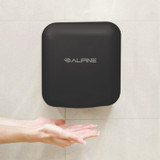ALPINE INDUSTRIES ALP40010BLA Hemlock Commercial Automatic 120V Hand Dryer, 6.69 x 11.41 x 12.31, Stainless Steel, Black