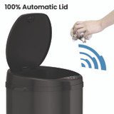HLS COMMERCIAL HLS08RB Sensor Trash Can, 8 gal, Plastic/Stainless Steel, Black
