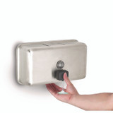 ALPINE INDUSTRIES ALP424SSB Horizontal Manual Surface-Mounted Stainless Steel Liquid Soap Dispenser, 40 oz, 2.8 x 8.1 x 4.8, Brushed Stainless Steel