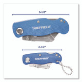 GREAT NECK SAW MFG. Sheffield 12117 Folding Lock Back Utility Knife Set, 1 Standard, 1 Mini, Blue