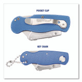 GREAT NECK SAW MFG. Sheffield 12117 Folding Lock Back Utility Knife Set, 1 Standard, 1 Mini, Blue