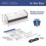 BROTHER INTL. CORP. ADS1350W ADS-1350W Compact Desktop Scanner, 600 dpi Optical Resolution, 20-Sheet Duplex Auto Document Feeder