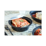 PACTIV EVERGREEN CORPORATION NC948B Newspring VERSAtainer Microwavable Containers, Vented Lid, 48 oz, 9" Diameter x 2.4"h, Black/Clear, Plastic, 150/Carton