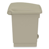 SAFCO PRODUCTS 9924TN Plastic Step-On Receptacle, 8 gal, Metal, Tan