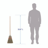 BOARDWALK BR10004 Corn/Fiber Brooms, Corn/Yucca Bristles, 53.5" Overall Length, Natural, 6/Carton