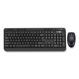ADESSO INC WKB1320CB WKB-1320CB Antimicrobial Wireless Desktop Keyboard and Mouse, 2.4 GHz Frequency/30 ft Wireless Range, Black
