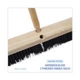 BOARDWALK 20618 Floor Brush Head, 3" Black Medium Weight Polypropylene Bristles, 18" Brush