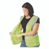 PROTECTIVE INDUSTRIAL PRODUCTS INC PIP 3020702ZLYL ANSI Class 2 Two-Pocket Zipper Mesh Safety Vest, Large, Hi-Viz Lime Yellow