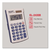 SHARP TONER EL243SB EL-243SB Solar Pocket Calculator, 8-Digit LCD