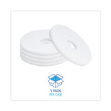 BOARDWALK 4013WHI Polishing Floor Pads, 13" Diameter, White, 5/Carton