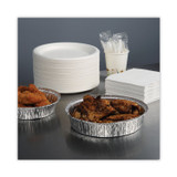 BOARDWALK ROUND9 Round Aluminum To-Go Containers, 300 Gauge, 48 oz, 9" Diameter x 1.66" h, Silver, 500/Carton
