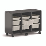 HON COMPANY EST2H3WNSSNA Class-ifi Tote Storage Cabinet, Three-Wide, 46.63" x 18.75" x 31.38", Charcoal Gray