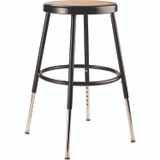 NATIONAL PUBLIC SEATING NPS® 6218H10 6200 Series Height Adjustable Heavy Duty Steel Stool, Backless, Supports 500lb,19' to 27' Seat Height, Brown Seat, Black Base