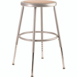 NATIONAL PUBLIC SEATING NPS® 6218H 6200 Series Height Adjustable Heavy Duty Steel Stool, Backless, Supports 500lb, 19" to 27" Seat Height, Brown Seat, Gray Base