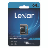 LEXAR MEDIA INC. LSD800P64GBN High-Performance PRO BLUE Series SDXC Memory Card, UHS-I V30 U1 Class 10, 64GB