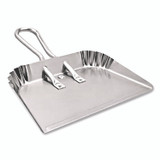 QUICKIE 428 Bulldozer Dust Pan, 17" w, Aluminum Handle, Silver