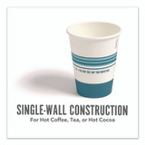 PERK PK54367CT Paper Hot Cups, 12 oz, White/Blue, 500/Carton