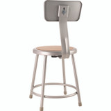 NATIONAL PUBLIC SEATING NPS® 6218B 6200 Series Heavy Duty Steel Stool With Backrest, Supports Up to 500 lb, 18" Seat Height, Brown Seat, Gray Back/Base
