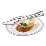 WNA, INC. 630155 Heavyweight Plastic Knives, Reflections Design, Silver, 600/Carton