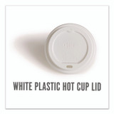 PERK PK54369CT Plastic Hot Cup Lids, Fits 10 oz to 16 oz Hot Cups, White, 500/Carton