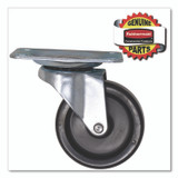 RUBBERMAID COMMERCIAL PROD. FG3600L40000 Casters, 2.5" x 3.5" Swivel Mount Plate, 3" Wheel, Black