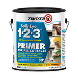 RUST-OLEUM CORPORATION Zinsser® 2001CT Bulls Eye 1-2-3 Water-Base Primer, Interior/Exterior, Flat White, 1 gal Bucket/Pail, 4/Carton