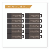 CENTON ELECTRONICS INC. 100079 DataStick Pro USB 2.0 Type A Flash Drive, 8 GB, Gray, 10/Pack