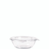 DART CTR8BF SafeSeal Tamper-Resistant, Tamper-Evident Bowls with Flat Lid, 8 oz, 5.5" Diameter x 1.7" h, Clear, Plastic, 240/Carton