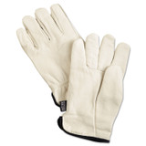 MCR SAFETY 3250XL Premium Grade Leather Insulated Driver Gloves, Fleece Lining, Gunn Cut, Straight Thumb, X-Large, Cream, 12 Pairs