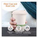 WORLD CENTRIC BOLFB12LF Fiber Lids for Bowls, Fits 12 oz to 32 oz Bowls, 4.7" Diameter x 0.4" h, Natural, Paper, 1,000/Carton