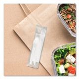 DART SOLO® MOW9Y0007 Regal Mediumweight Cutlery Kit, Individually Wrapped, Fork/Knife/Napkin/Spoon, Plastic, White, 250/Carton