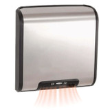 BOBRICK WASHROOM 7128 TrimLineSeries QuietDry Surface-Mounted ADA Automatic Hand Dryer, 115 V, 13.6 x 5.1 x 14.9, Satin Stainless Steel