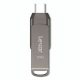 LEXAR MEDIA INC. LJDD400128GB JumpDrive D400 USB 3.1 Flash Drive, 128 GB, Titanium