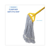 BOARDWALK 543CT Mop Head, Floor Finish, Narrow, Rayon/Polyester, Large, White/Blue, 12/Carton